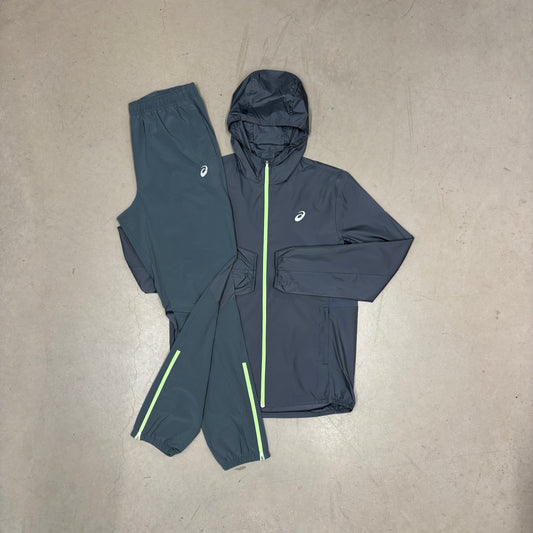 DEMO Asics Steel Grey/Neon Green Core Full Tracksuit
